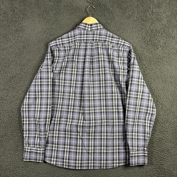 Gustin Shirt Mens Large Gray Plaid Slim Fit Button Down Long Sleeve Preppy - Picture 9 of 14